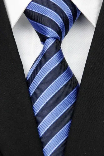 Vista 66 de Secdtie Corbata clásica de seda tejida jacquard a rayas para hombre