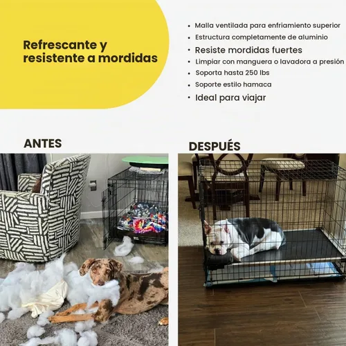 Vista 3 de K9 Ballistics Cama Cot Elevada de Enfriamiento para Exteriores a Prueba de Masticación para Perros Pequeños y Cachorros - Prácticamente Malla Negra