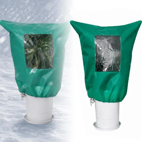 Vista 13 de Bolsas de protección contra heladas de plantas con ventana de visión, cremallera y cordón, manta reutilizable de protección contra la congelación