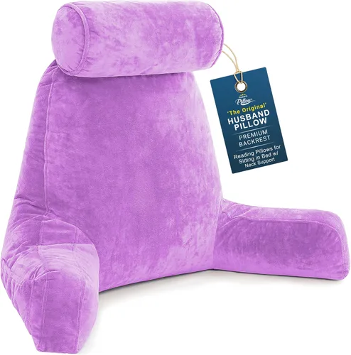 Vista 53 de Almohada Husband Mediana Negra, Respaldo para Niños, Adolescentes, Adultos Pequeños – Almohada de Lectura con Brazos, Altura Ajustable, Espuma