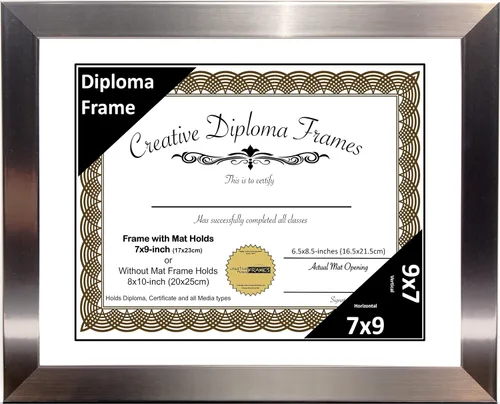 Vista 49 de Creative Picture Frames Carnegie - Marco de diploma de acero inoxidable con acabado de acero inoxidable de 6 x 8 pulgadas con caballete de vidrio