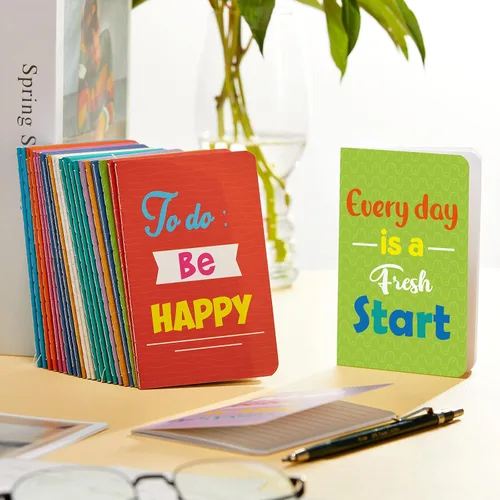 Vista 4 de Zonon 24 mini cuadernos a granel para regalo de fin de año para estudiantes de parte del profesor, 3.2 x 5 pulgadas, pequeño bloc de notas rayado