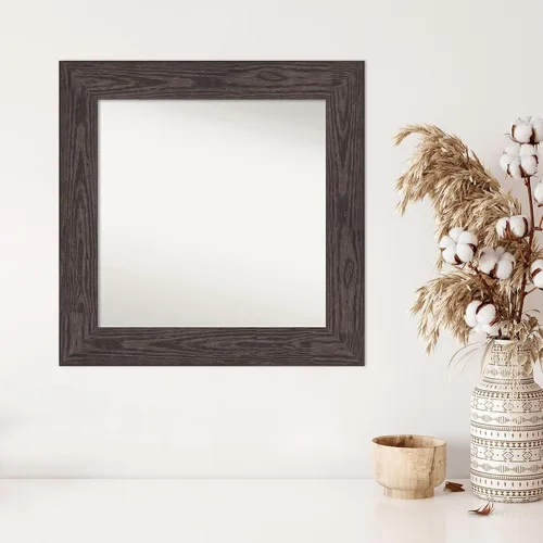 Vista 4 de Amanti Art Espejo personalizado, espejo de baño negro puente, espejo de pared o espejo de tocador de baño sobre el fregadero (26 x 26 pulgadas)