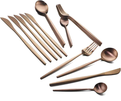 Vista 18 de JASHII Juego de cubiertos de acero inoxidable de 24 piezas, juego de cubiertos de servicio para 6, utensilios para cocina, aptos para lavavajillas