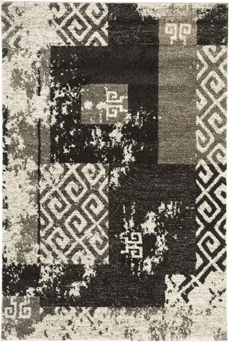 Vista 2 de SAFAVIEH Retro Collection - Alfombra decorativa de 4 x 6 pies, color crema y marrón, diseño abstracto moderno, no desprende pelusa y de fácil