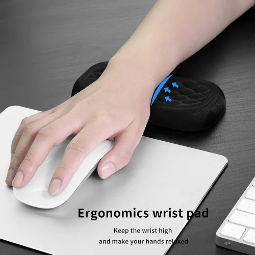 Vista 8 de Vaydeer Reposamuñecas para teclado y mouse, juego de almohadillas ergonómicas de soporte de muñeca para computadora, cojín de brazo de espuma