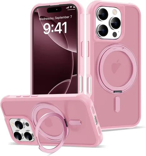 Vista 23 de Funda para iPhone 11 con soporte de anillo magnético giratorio de 360° [compatible con Mag-Safe] [Protección de grado militar] Funda translúcida