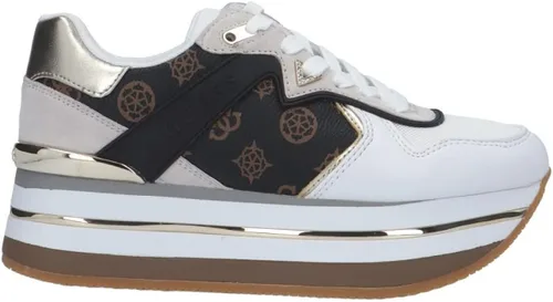Vista 5 de Guess Scarpe Donna Zeppa Harinna Pala BlancoMarrón 4G Logo D23GU28 FL7HARFAL12, Multicolor