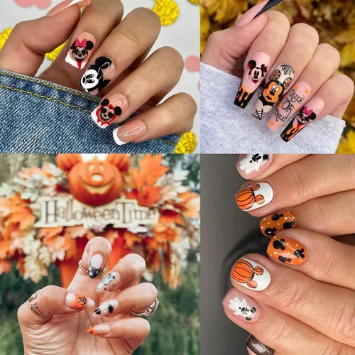 Vista 2 de 8 hojas de calcomanías de uñas de Halloween autoadhesivas 3D para Halloween, góticas, decoración de uñas, suministros de arte de uñas divertidas