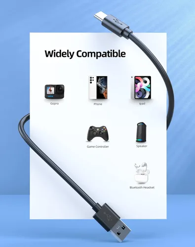 Vista 5 de Cable de carga USB tipo C de 10 pies apto para controlador PS5, controlador Xbox Series XXbox Series S, Playstation 5 DualSense Wireless Controller