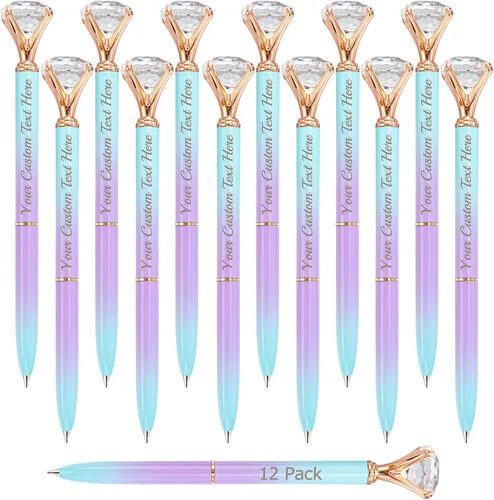Vista 15 de Bolígrafos personalizados con punta de lápiz capacitivo, bolígrafo de diamante con nombre grabado personalizado, grabado gratis, logotipo Estilo 3