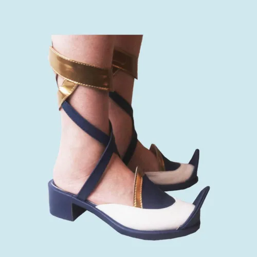 Vista 2 de COSGOGO Juego de anime Genshin Impact Faruzan - Zapatos de cosplay para Halloween, carnaval, fiesta, disfraz de anime para mujer, zapatos de cosplay