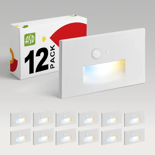 Vista 31 de ASD Lámpara LED Empotrada para Escalones, Iluminación de Peldaños para Escaleras de Exterior e Interior 3CCT, Regulable, Impermeable, Listado ETL