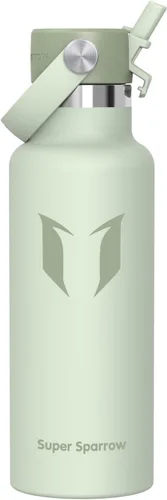 Vista 26 de Super Sparrow Botella de Agua Aislada - 17 Oz / 25 Oz / 34 Oz - Frasco FlipFlow de Boca Estándar - Libre de BPA, Botella a Prueba de Fugas