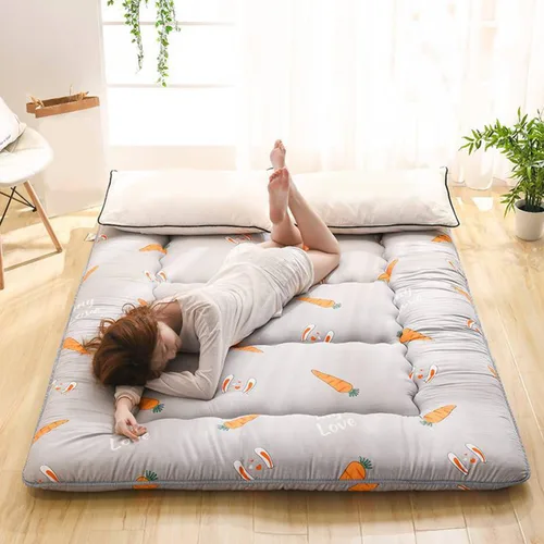 Vista 15 de Colchón de futón japonés extra grueso plegable enrollable para suelo, colchón de arrastre para el suelo, colchón de campamento, colchoneta de dormir