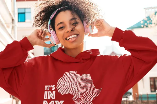 Vista 3 de Shop4Ever It's in My DNA - Sudadera con capucha con orgullo africano