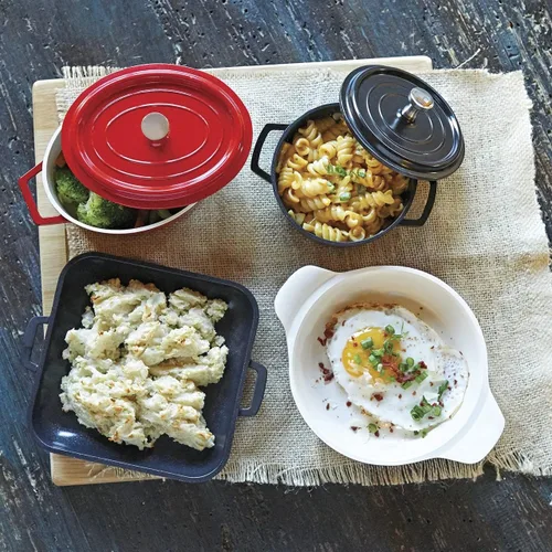 Vista 4 de G.E.T. CA-101-BK/BK/CC Heiss® - Mini bandeja para hornear/cazuela de aluminio fundido de bajo consumo, 10 onzas, color negro