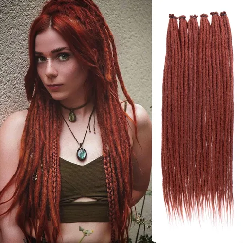 Vista 24 de Leeven Extensiones de Rastas Sintéticas de Doble Punta de 24 Pulgadas 30 Hebras Rastas Boho 613 Rubio 3 Estilos Mixtas Onduladas Rizadas DE Rastas
