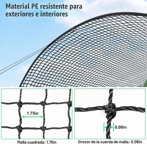 Vista 8 de RIIFRILY Portable Baseball Batting Cage Net with Sturdy Steel Frame 20FTX12X8FT/ 30FTX12FTX8FT Batting Cages for Backyard Softball Baseball