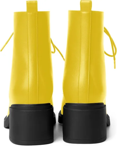 Vista 67 de ROSERWISH Botas altas de tacón bajo y grueso para mujer, con cordones, cómodas, modernas, con puntera redonda, de 2.5 pulgadas