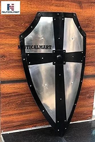 Vista 5 de NauticalMart Escudo de cruz de acero gótico forjado a mano, armadura de batalla medieval