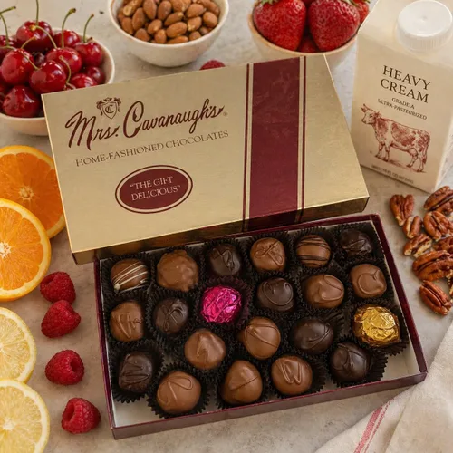 Vista 3 de Mrs. Cavanaugh's Cremas de 1 libra con y sin nueces mezcladas (leche 65% y oscuro 35%) chocolate