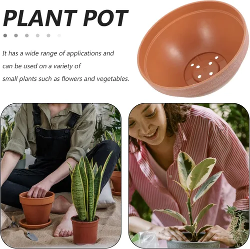 Vista 3 de Yardwe Maceta de plástico para orquídeas, maceta engrosada para drenaje de macetas para balcón, oficina, uso de material plástico