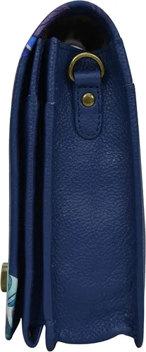 Vista 8 de Anna by Anuschka Women's Hand-Painted Leather Flap Convertible Crossbody Belt Bag