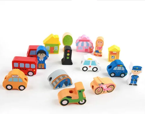 Vista 7 de Juguetes educativos de madera, clasificación de color, bloques apilables para preescolar, rompecabezas para niños pequeños, juguetes de desarrollo