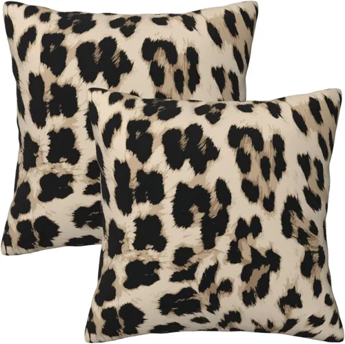 Vista 10 de Juego de 2 fundas de almohada con estampado de tigre de 18 x 18 pulgadas, fundas de almohada de piel sintética marrón y negra, suaves y esponjosas