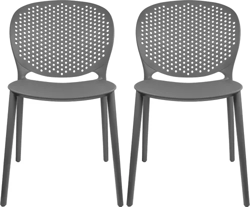 Vista 27 de 2xhome Juego de 2 sillas de comedor para patio Silla auxiliar moderna apilable para piscina al aire libre Plástico resistente a la intemperie