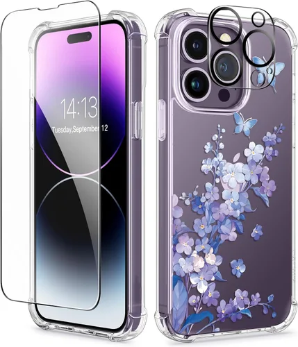 Vista 109 de GVIEWIN - Funda para iPhone 11 con protector de pantalla + protector de lente de cámara, cubierta protectora transparente suave de poliuretano