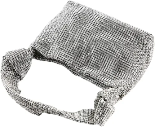 Vista 3 de Bolso de mano con diamantes de imitación para mujer, bolso de mano brillante con purpurina, bolso cruzado para boda, noche, fiesta de graduación