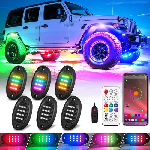 Vista 8 de 1Pod RGB Dream Color Rock Light Usado para Reemplazar La Luz Dañada, Compatibilidad para 4pods, 6pods, 8pods, 10pods, 12pods RGB+IC LED Dream