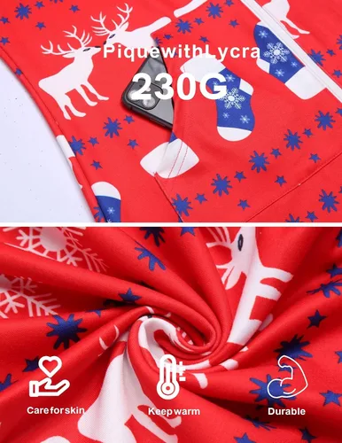 Vista 2 de Ekouaer Pijamas a juego para parejas con cremallera y capucha para adultos con bolsillos S-XXL