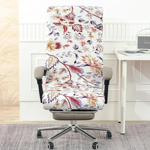 Vista 11 de Funda elástica para silla de computadora estampada, fundas elásticas para silla de oficina, con cremallera duradera, fundas elásticas para silla de 7