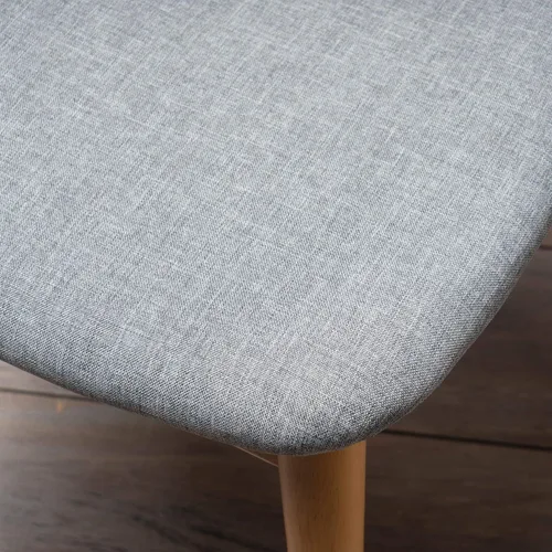 Vista 7 de GDFStudio Christopher Knight Home Barron - Sillas de comedor de tela con acabado de roble, juego de 2 piezas, gris y roble