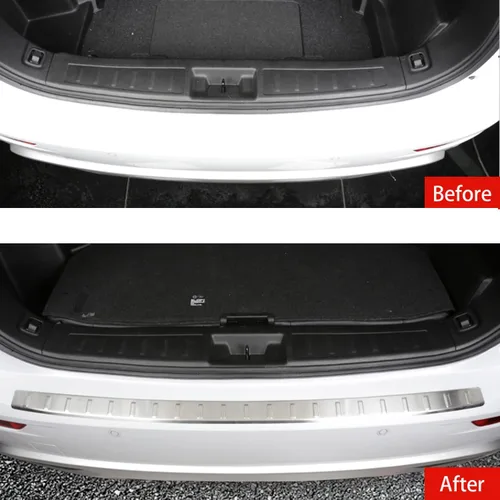 Vista 2 de Accesorios de automóvil para Mitsubishi New Outlander 2022 2023, protector de parachoques interior trasero, protector de placa de desgaste de carga