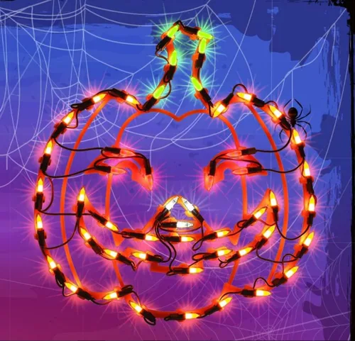 Vista 15 de LAMPHOME Decoraciones de Halloween – Silueta de ventana, linterna iluminada, telaraña, calavera, gato para fiesta, hogar, interior, adornos de mesa