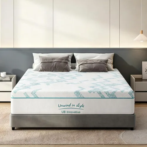 Vista 10 de Colchón Tamaño Twin, Colchón de Espuma Viscoelástica con Gel de 6 Pulgadas para Noches de Sueño Fresco y Alivio de Presión, Colchón de Firmeza Media