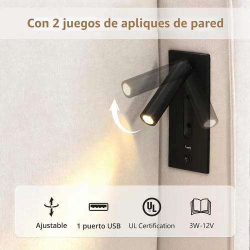Vista 6 de Christopher Knight Home Hazel - Cama de cabecera tamaño King tapizada de 49.20 pulgadas de alto, plataforma de soporte de panel de listones,