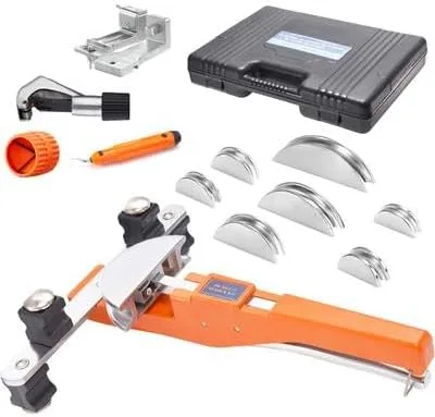 Vista 9 de Happybuy Dobladora de tubos de tubo, 1/4"-7/8" OD Trinquetadora de trinquete, 90° adelante/reversa, 7 matrices, cortador de tuberías para HVAC, Aire