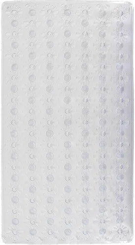 Vista 2 de Splash Home Tapete antideslizante para bañera con ventosas y agujeros de drenaje, tapete de baño para bañera, 27 pulgadas de largo x 14.5 pulgadas