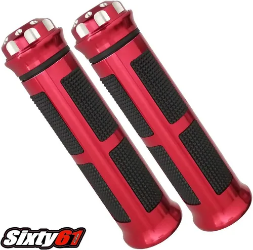 Vista 2 de Empuñaduras de gel compatibles con Kawasaki Ninja ZX6R ZX9R ZX10R ZX12R ZX14R H2 H2R, negro y rojo, Comfort Racing, ZX6 ZX9 ZX10 ZX12 ZX14