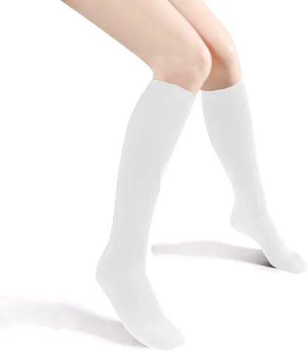 Vista 5 de BASICO Paquete de 12 calcetines hasta la rodilla para uniforme escolar para niñas
