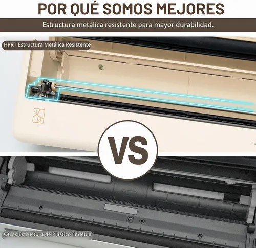 Vista 3 de HPRT Impresora portátil inalámbrica - Impresora térmica Bluetooth para Beige