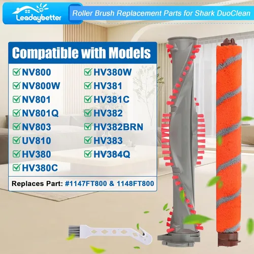 Vista 2 de Leadaybetter Kit de repuesto de rodillo de cepillo compatible con aspiradora Shark DuoClean NV800 NV801 NV803 UV810 HV380 HV381 HV381C HV382 HV383