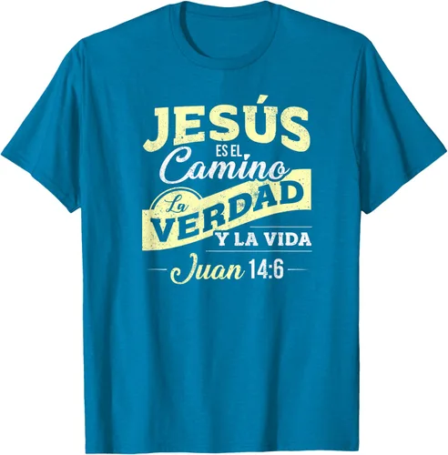 Vista 54 de Camisas de la Biblia de Jesus para los Cristianos Camiseta Española Negro