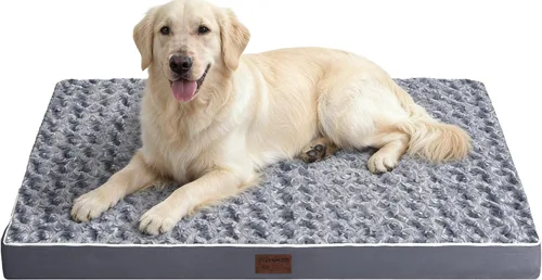 Vista 14 de Colchonetas de Cama para Perros Medianos - Cama Ortopédica para Perros con Espuma Gruesa tipo Huevo para Jaula, Funda Extraíble Lavable, Base Negro