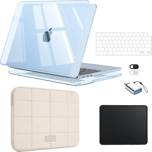 Vista 13 de EooCoo Funda para MacBook Air de 13 pulgadas M5 M4 M3 M2 2026-2022 Cristal transparente